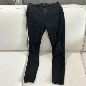 Hollister Curvy High Rise Jean Leggings - Black Distressed